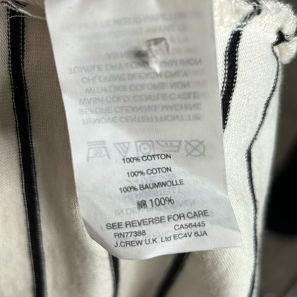 J. Crew Velvet Tie-front Top in White with Black Stripes - Picture 12 of 16